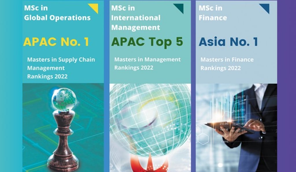 MFIN, MIMT, and MSGO programs earn top spots in the Asia Pacific region consecutively by QS Business Masters Ranking in Finance, Management, and Supply Chain Management